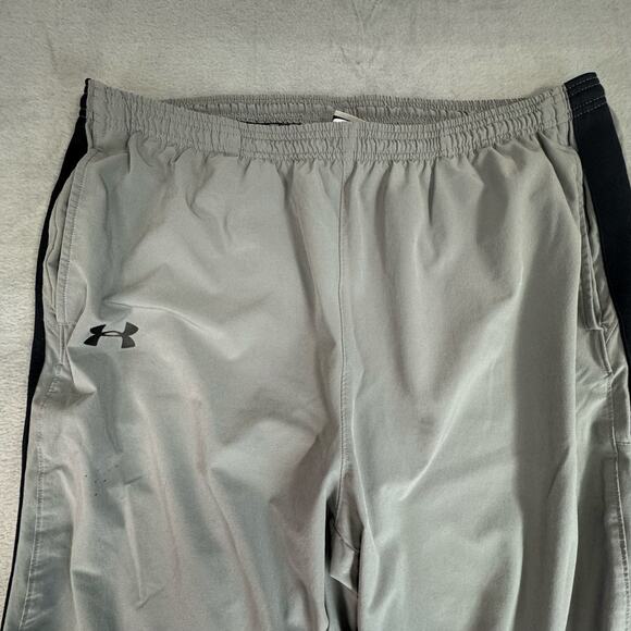 Under Armour Brawler Sweatpants Mens Gray Elastic Waist Wicking Spellout L FLAW - Picture 4 of 16